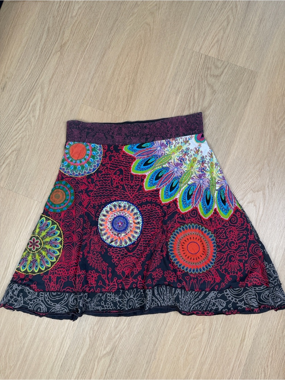 Desigual Multicolor Mandala A-Line Skirt L - Picture 2 of 7